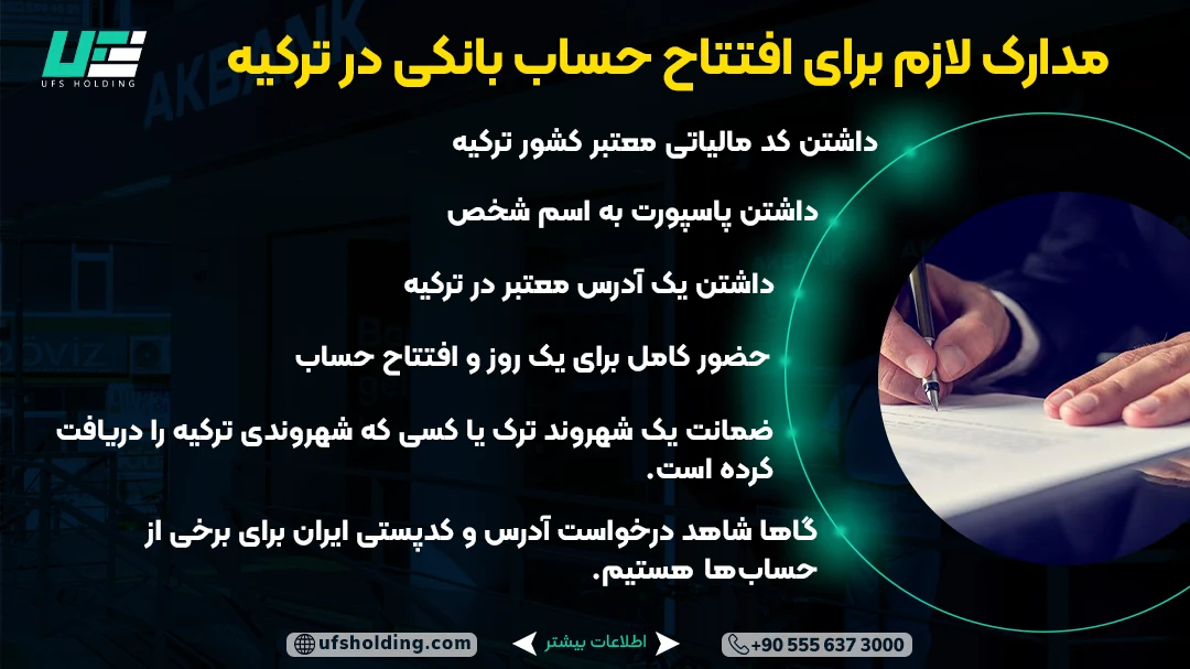 مدارک لازم برای افتتاح حساب بانکی در ترکیه
